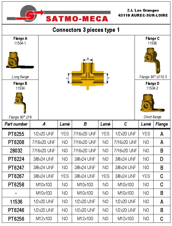 Connectors 3 pieces type 1