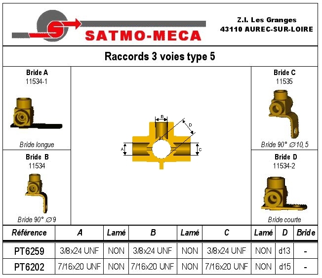 Raccords 3 voies type 5