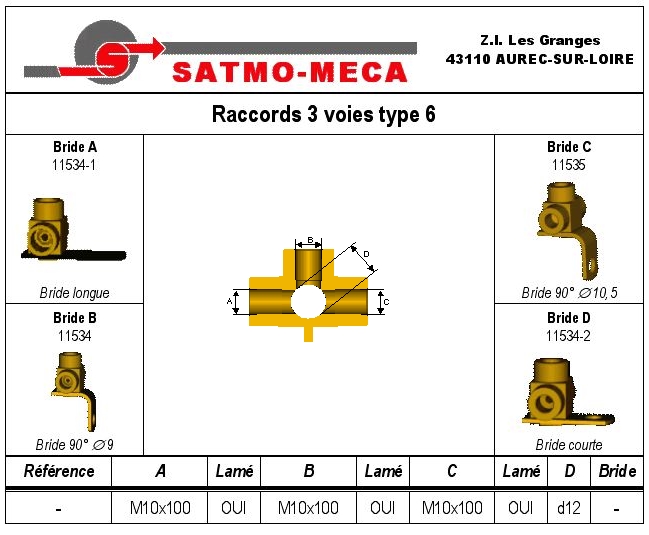 Raccords 3 voies type 6