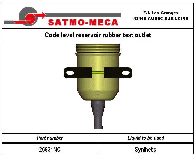 Code level reservoir rubber teat outlet