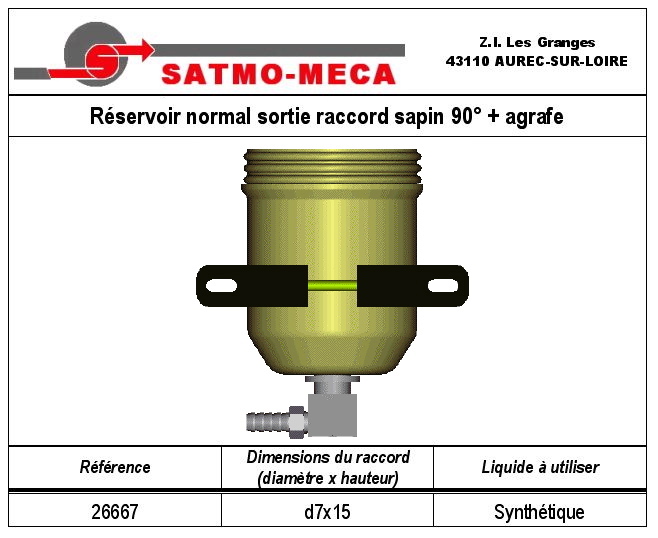 R&eacute;servoir normal sortie raccord sapin 90&deg; + agrafe