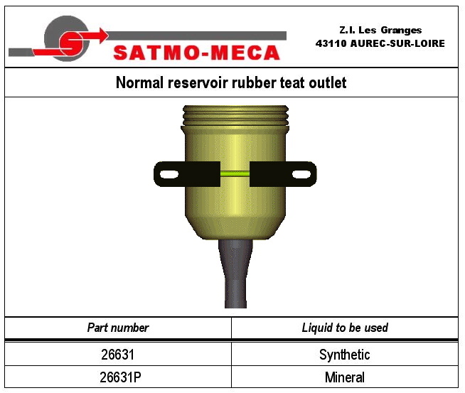 Normal reservoir rubber teat outlet