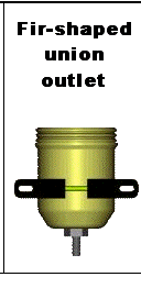 Code level reservoirs fir-shaped union outlet