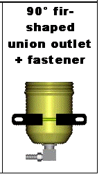 Normal reservoirs fir-shaped union outlet + fastener
